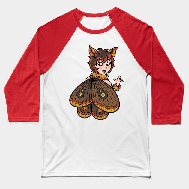 Moth girl Baseball T-Shirt by BeataObscura